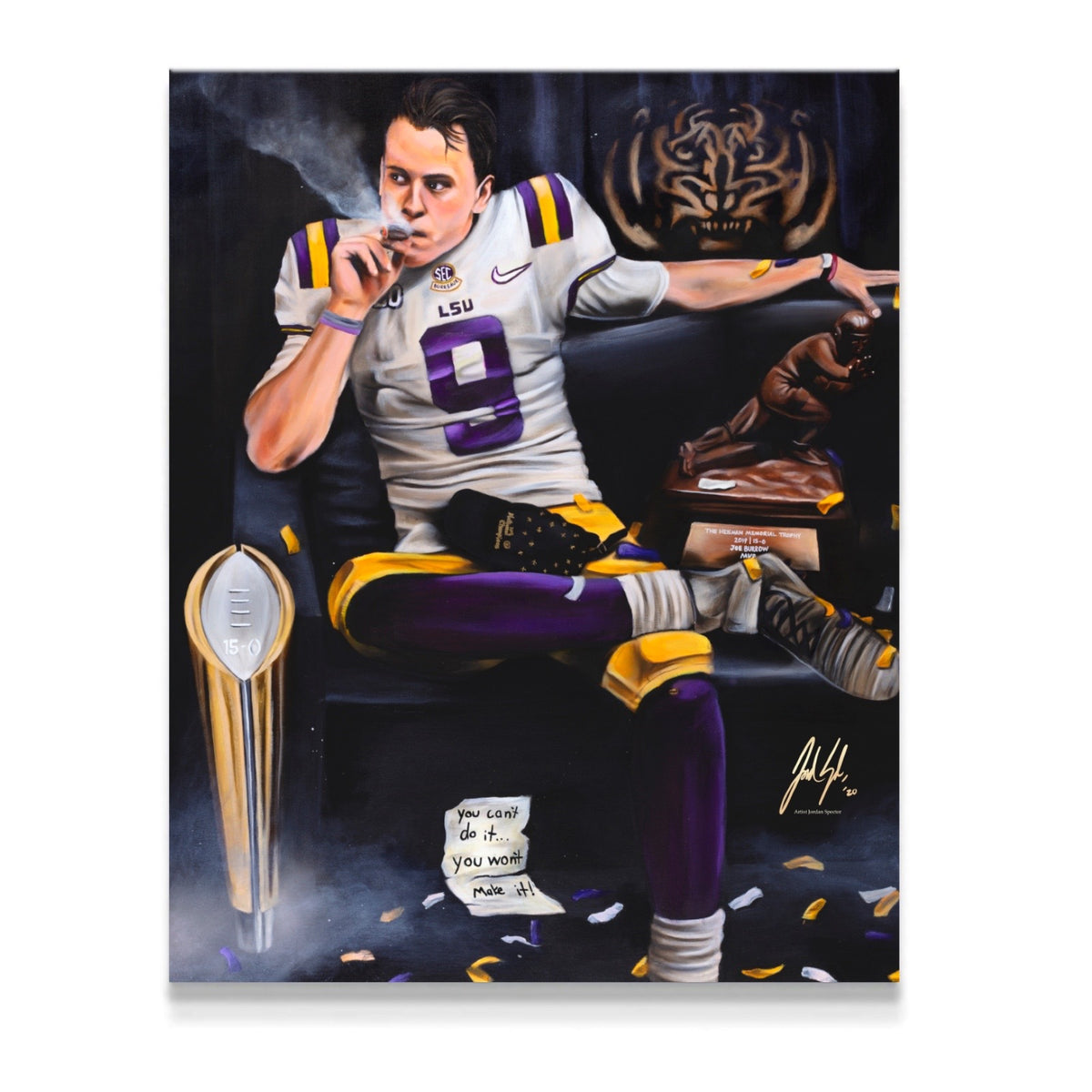 Joe Burrow “Burreaux” - Spector Sports Art - 16 X 20 Canvas / Unframed
