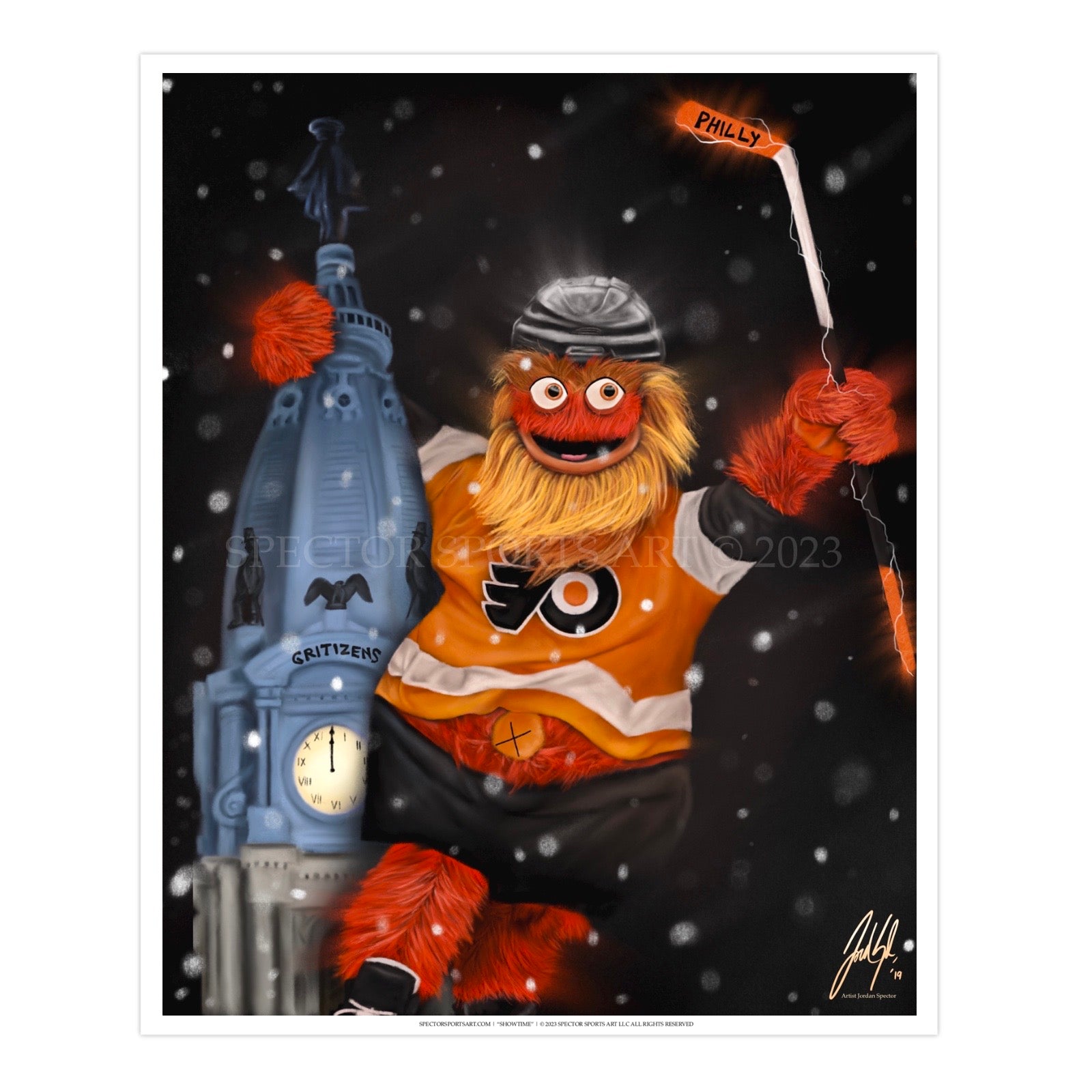 Minimalist Gritty Philadelphia Flyers Mascot square poster print