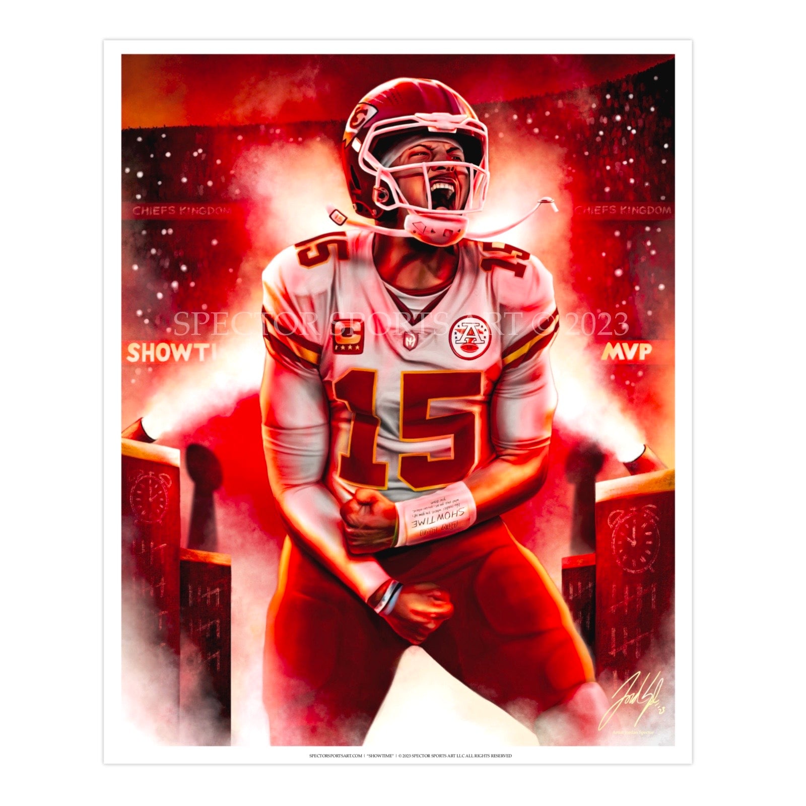 Patrick Mahomes “SHOWTIME” - Spector Sports Art - 16 X 20 Art Print / Unframed
