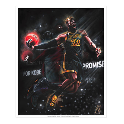 King James “King Me” - Spector Sports Art - 16 X 20 Art Print / Unframed