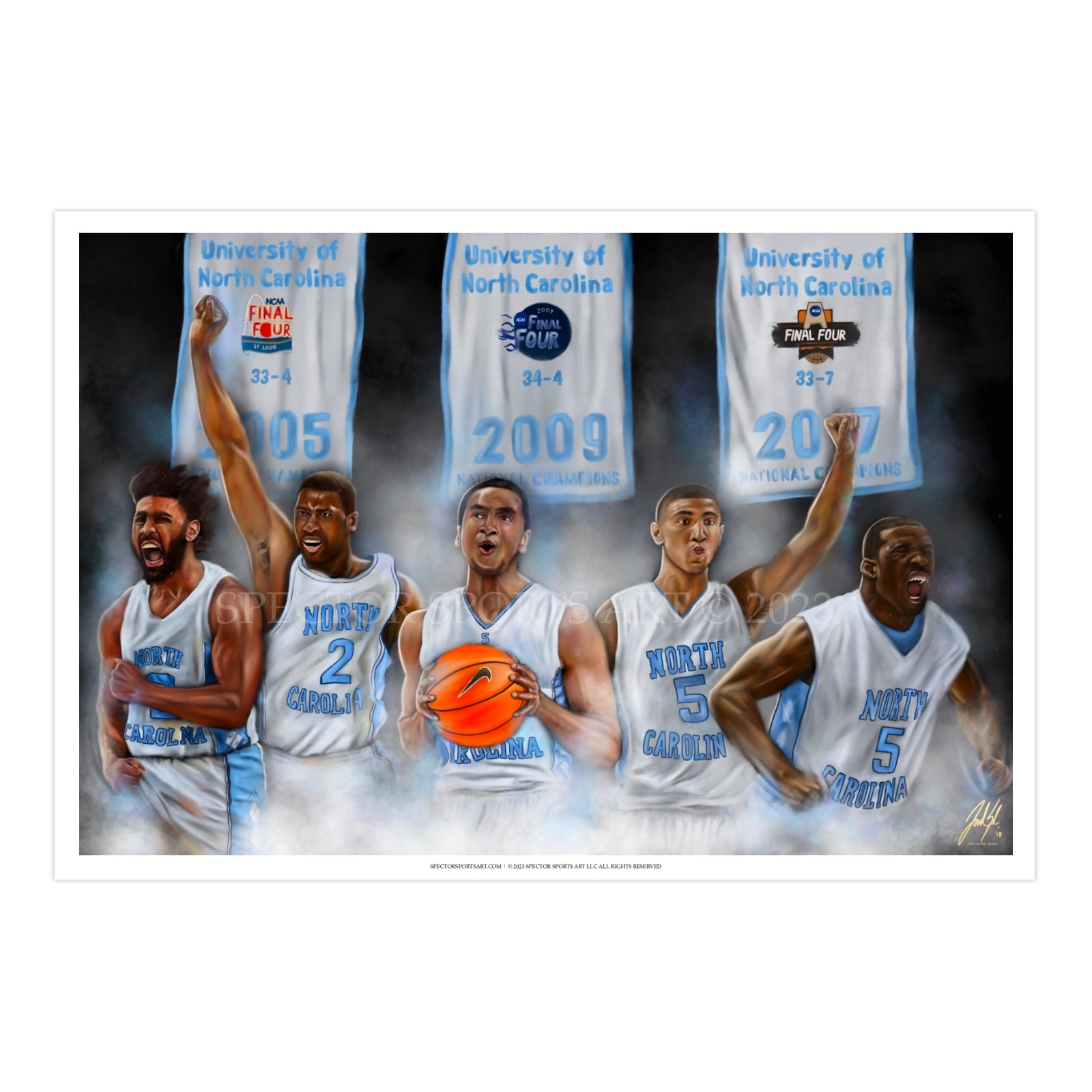 Roy Williams UNC "Point Guard Dynasty" - Spector Sports Art -