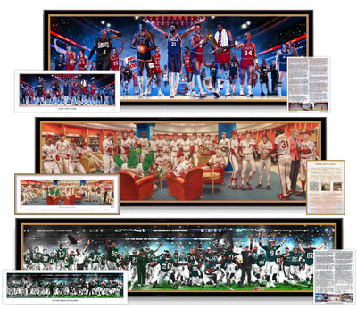 Philly Sports Legacy Collection - Spector Sports Art - Legacy Collection / Canvas / Legacy Frame | Black and Gold
