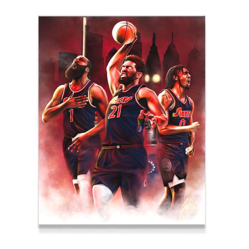 Sixers “Process Reloaded” - Spector Sports Art - 16 X 20 Canvas / Unframed